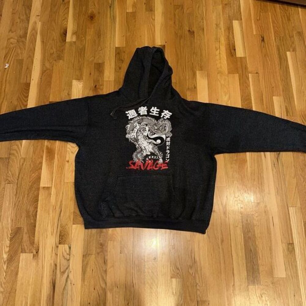 Japanese‎ Aesthetic Dragon Tattoo Art Dragon Lover Pullover Hoodie 2XL
